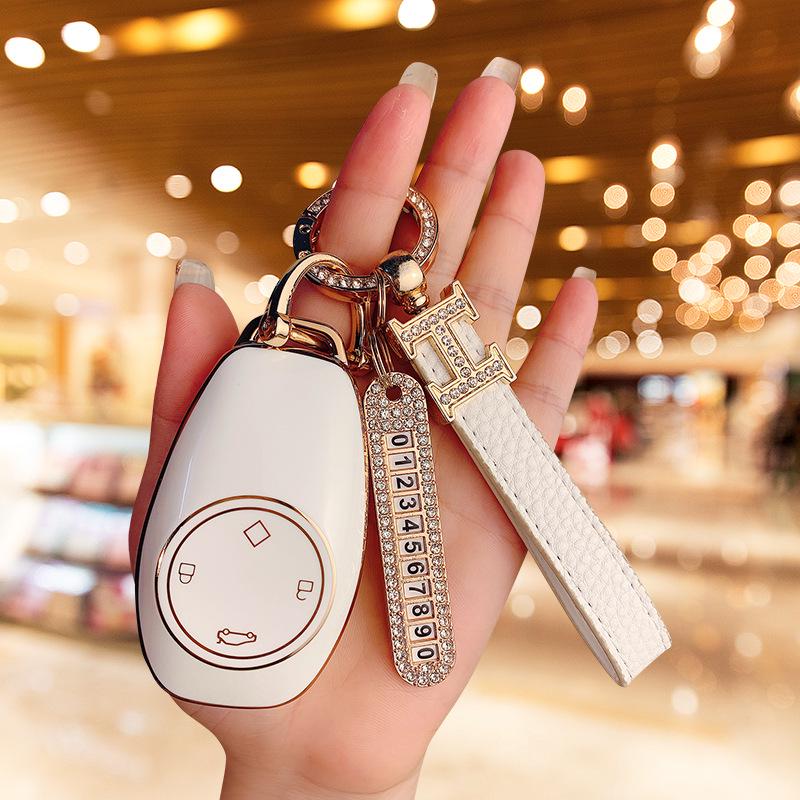 Leapmotor T03 Key Case for 2024 Model: C11, C01, C16, C10, B10 - High-end Car Interior Accessories for Women.