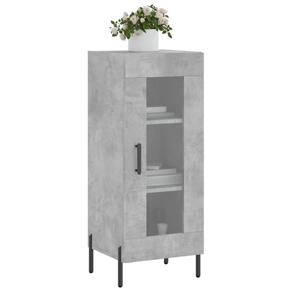 Vidaxl Cabinet, Concrete Grey, 34.5X34X90 Cm, Wood-Based Material