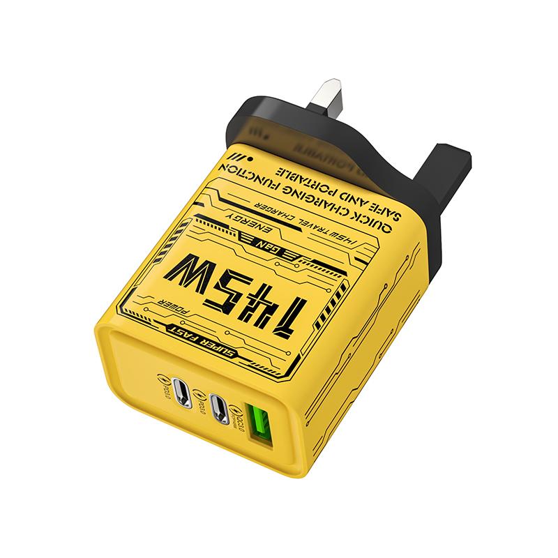 New 145W Fast Phones Charger PD USB Charger Quick Charge Adapter For iPhone Samsung  3 Ports EU/US/UK Plug Wall Adapter