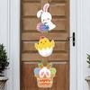 Happy Easter Cartoon Rabbit Chic Door Hanging Door Wall Windows Spring Bunny Egg Garland Home Garden Easter Party Decorations