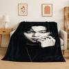 Kpop BBTS Park Ji Min Star Flannel Blanket Soft Warm Throw Blanket for Bedroom Living Room Bed Travel Camping Picnic Gift