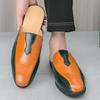 New Men's Mixed Color Half Slippers Shoes Summer Male Wedding Casual Mules Moccasins Breathable Loafers  Zapatos Hombre