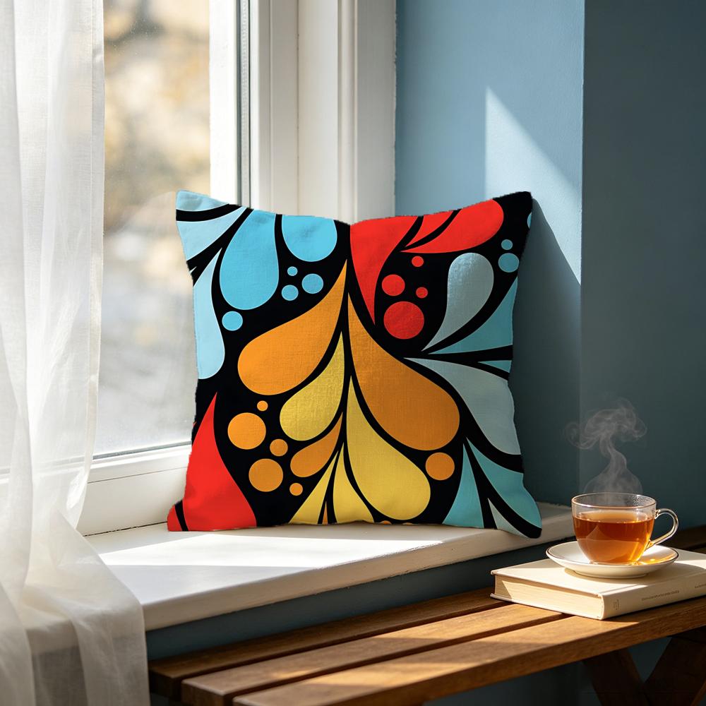 CContrast Teardrop Swirl Abstract Allover Print Cushion Cover Cushion Cover Set Pcs x x x Pillowcase DecorativeSofa