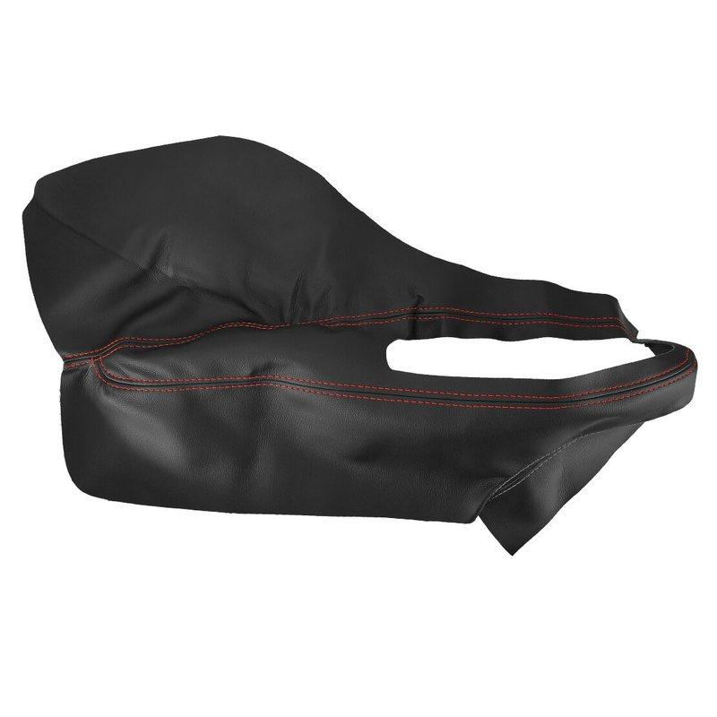 Interior Door Armrest Panel Trim Cover Microfiber Leather Fit for Jeep Renegade 2015 2016 2017 Black With Red Lines