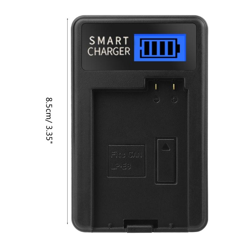 LCD USB LP-E8 Battery Charger Replacement for EOS 550D, EOS 600D, EOS 650D, EOS 700D, EOS Kiss X4 Camera Battery
