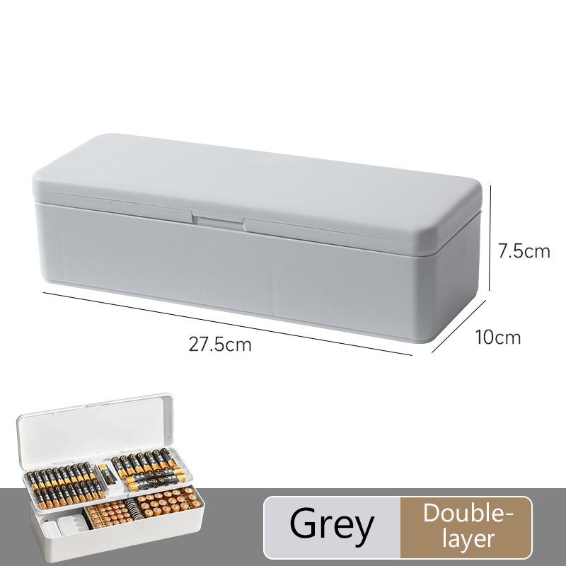 

Высококачественный PP Органайзер для батареек Предотвращение падения Прочный Бокс для хранения батареек Большая вместимость Износостойкий Чехол для кабелей данных серый