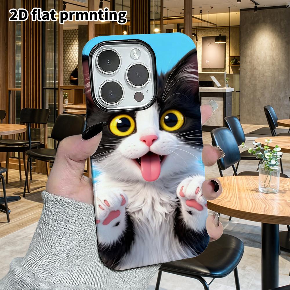 Phone Case: 2D Flat Design Suitable for iPhone 18, 17, 16, 15, 14, 13 Pro Film Protective Case, Couple Style, Cow and Kitten, Christmas and Halloween