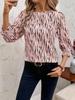 Brown and White Checked Mid-Sleeve Shirt with Ruffle Cuff Detail