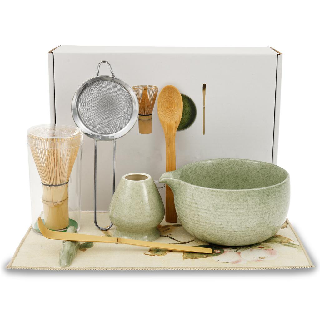 4/8 Pcs Japanese Matcha Bowl Whisk Set Ceramic Matcha Set Easy to Clean Tea Making Kit Tea Accessories for Beginner Matcha Lover