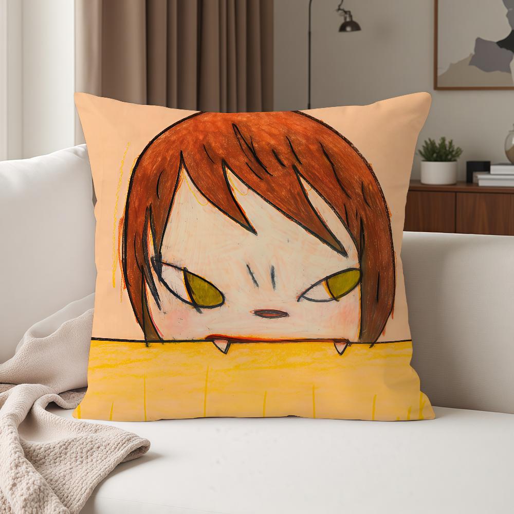 Художественная Y-Yoshitomo Nara Наволочка Подходит для Спален Гостиных Автомобилей Домашнего Декора 12x12Inch