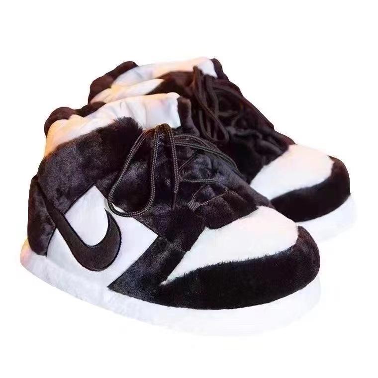 Unisex Plüschfell Winter Hausschuhe mit lustigem Kokosnuss-Design