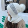 Gorro de malha de orelha de gato para mulheres, quente no outono e inverno, proteção de orelha espessada, fofo no inverno, pequeno gorro de lã para estudantes