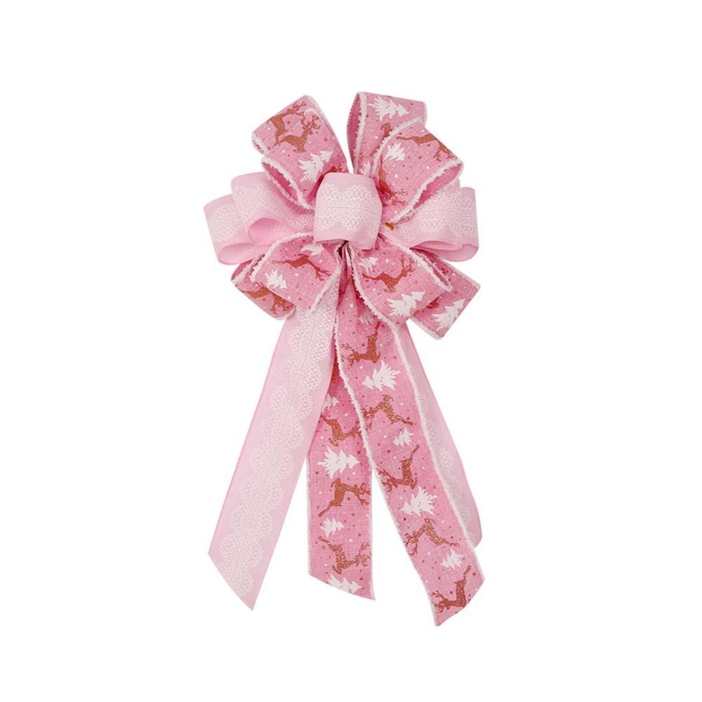Large Size Christmas Tree Bowknot Double Layer Present Ribbon Knot Christmas Wreath Bow  Wedding