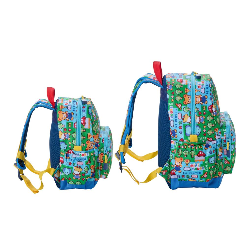 MIKIHOUSE Retro Video Game Print Kids Backpack Rucksack S 6L Polyester Oxford Bear Rabbit Boys Girls Baby Children