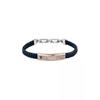 Jewels Silver And Rose Gold Stainless Steel With Blue Recycled Leather Bracelet JM525AVE35 For Men