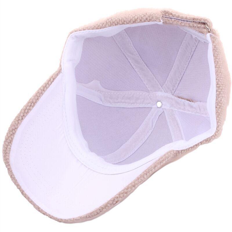 Women'S Winter Warm Fashion Duckbill Cap, Polyester Plush Baseball Hat, with Floral Rhinestone Embellishment, Non-Washable, Inelastic, Featherless