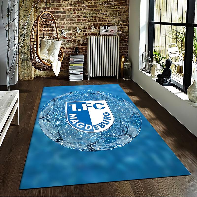 1.FC Magdeburg Logo Carpet suitable as a non-slip mat for the living room or bedroom sofa