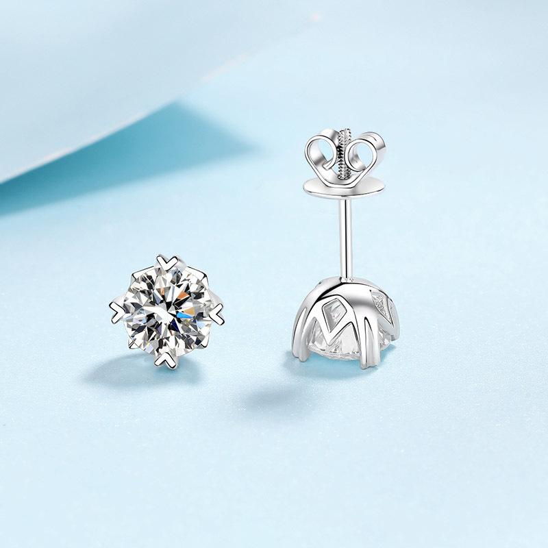 Cercei din argint S925 pentru femei, cercei cu șurub moissanite, placați cu aur pt950, bijuterii urechi