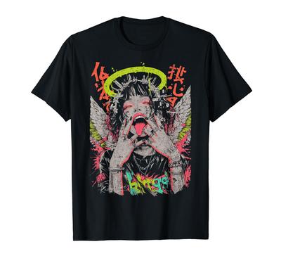 Geek Streetwear Cyberpunk Retro Y2K Hip Hop Cosplay Techwear Retro Manga Anime T-Shirt