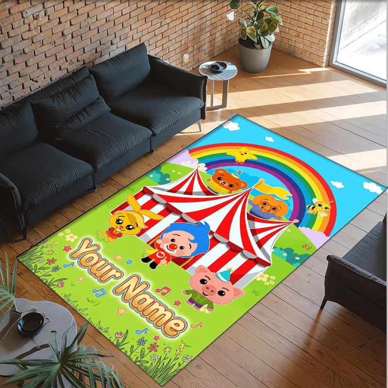 Personalized Crystal Velvet Carpet Custom Name Text,El Payaso Plim Plim Anti Slip Area Rug For Home Decoration