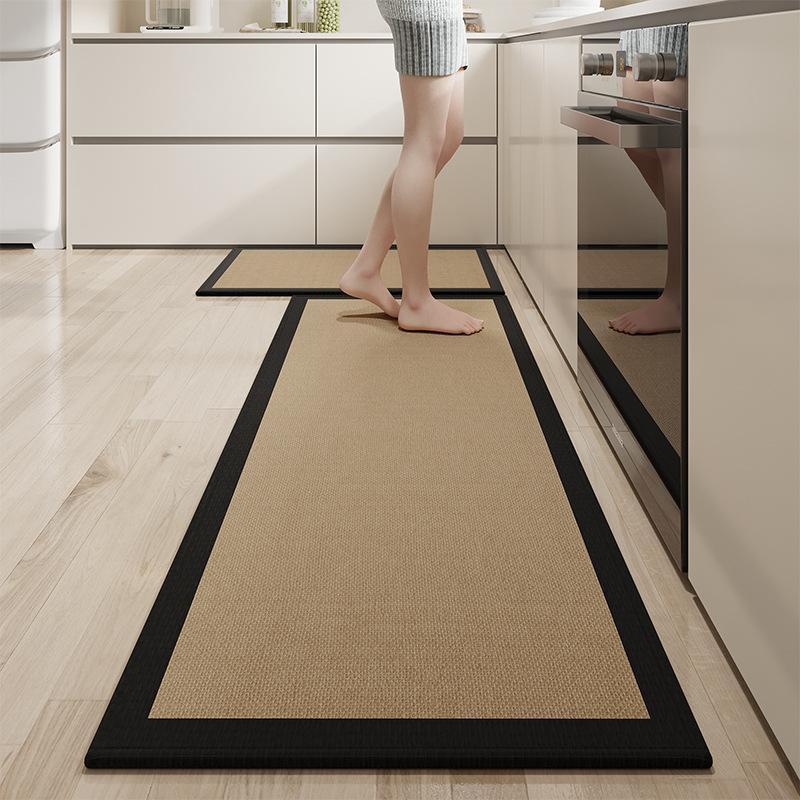Simple Kitchen No-wash Wipeable Non-slip Floor Mat Household Waterproof and Oil-proof Floor Mats Thickened Kitchen Long Mats