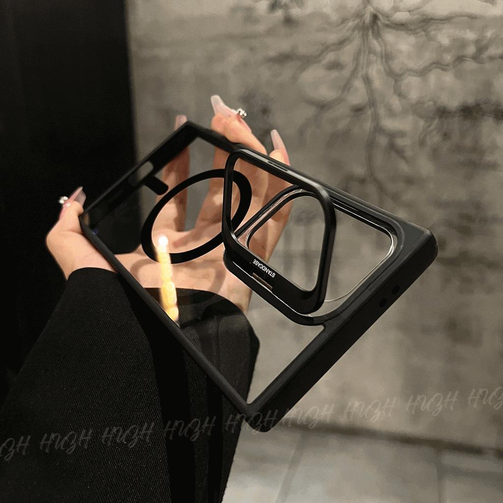 Applicable To Samsung S25ultra Mobile Phone Case S24ultra Magnetic Acrylic S23U Metal Frame Bracket