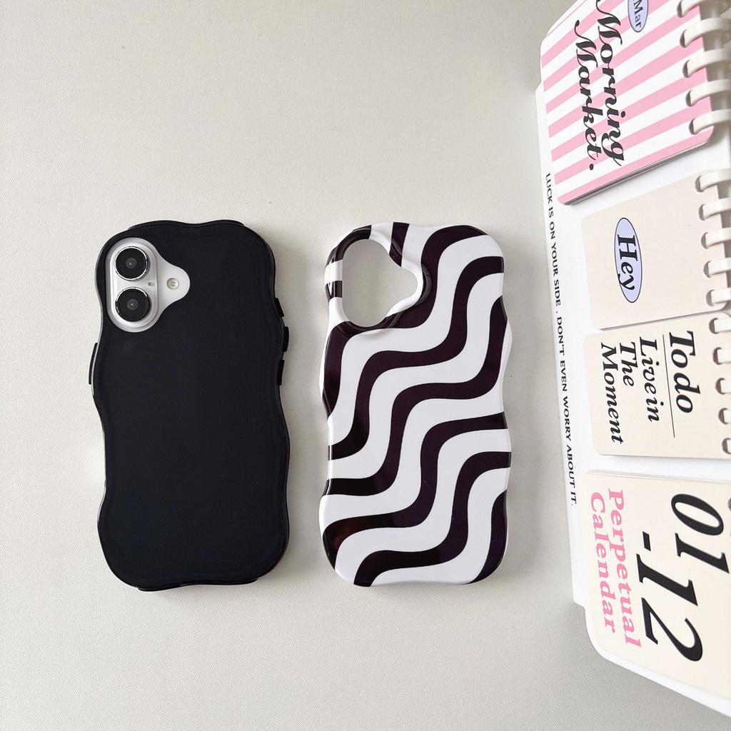 Niche Feng Shui Wave Pattern Compatible with iPhone 16 Pro Max Apple 17 Phone Case 15/14 Two-in-One Film Case