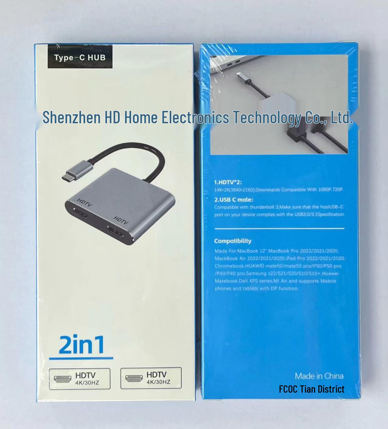 USB-C Dual HDMI Docking Station: 2-in-1 USB-C to Dual HDMI Hub