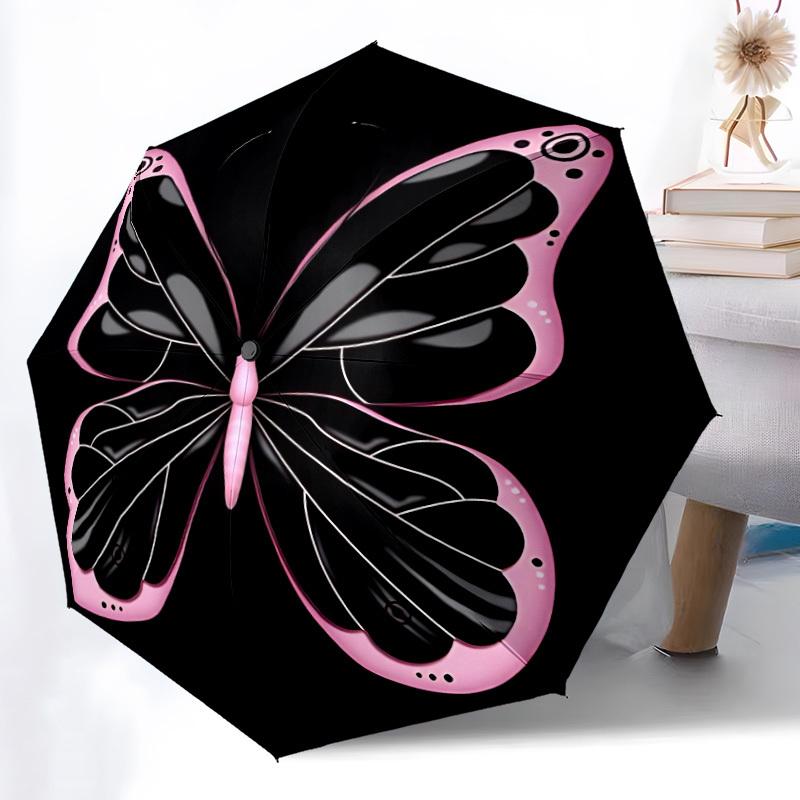 1pc Butterfly Wings Automatic Open/close Folding Umbrella, Compact Portable Travel Umbrella,Durable Construction Yy250814160