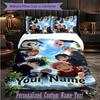 Juego de Ropa de Cama Personalizado de 3 PiezasFunda Nórdica de Jujutsu Kaisen con Texto Personalizado Juego de Fundas de Almohada Regalo para Dormitorio