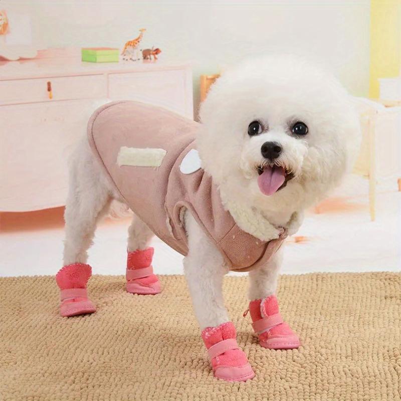1Set Velvet Daily Pet Snow Boots Multiple Sizes Comfortable Anti Slip Durable Taking Photos Pet Socks Protecting Soft Outdoor