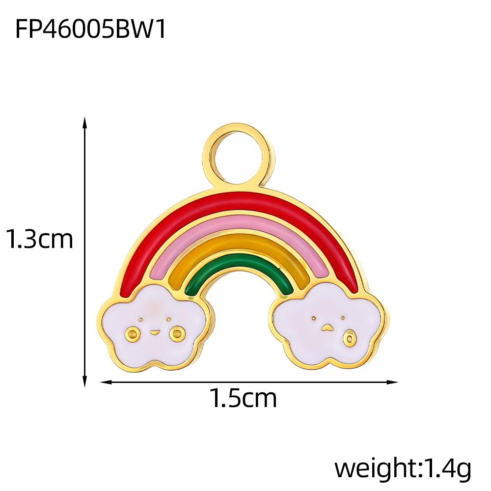 CARLIDANA Multi Designs Diy Rainbow Cherry Pendant Enamel Fashion Jewelry Charms Bracelet Necklace Stainless Steel Pendant