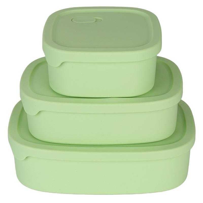 Customizable Silicone Lunch Box with Multiple Capacities, Microwave & Fridge Safe, Perfect for Office Workers & Students