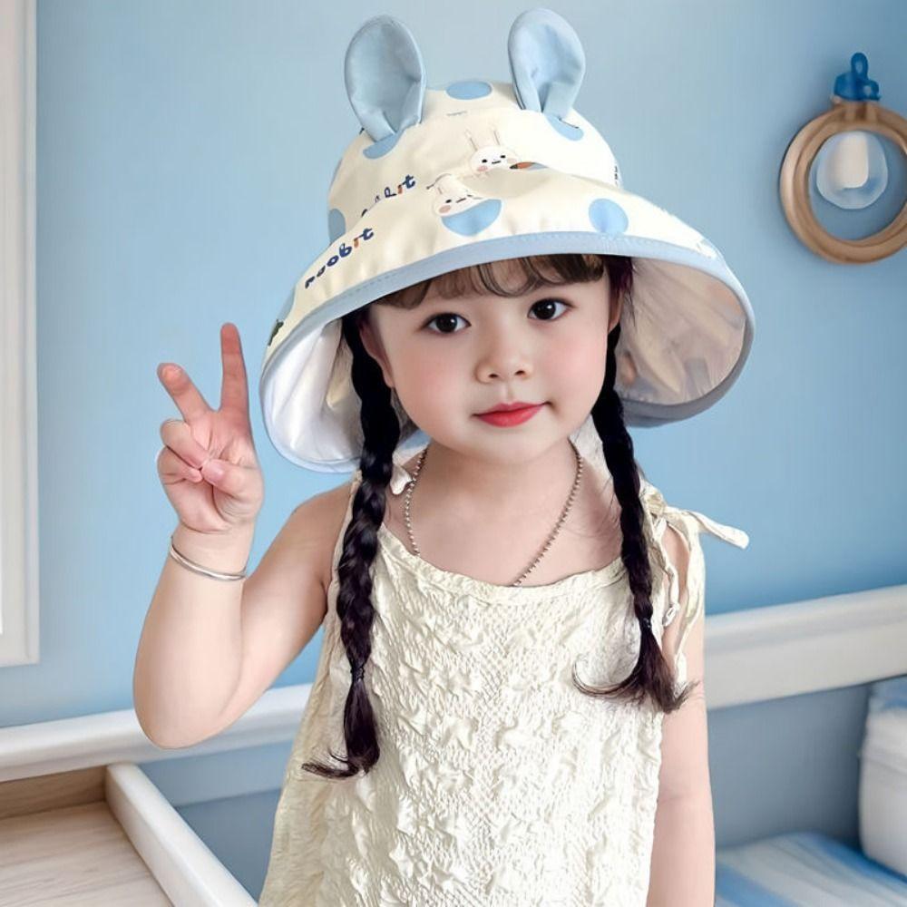 Cartoon Print Cute UV Sun Hat Polyester Sun Protector Hats Children's Sun Hat  Beach Activities