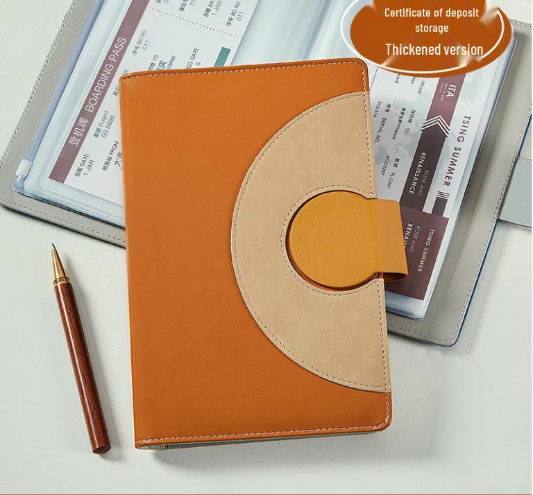 Magnetic Buckle Passbook & Receipt Storage Album for Financial Management