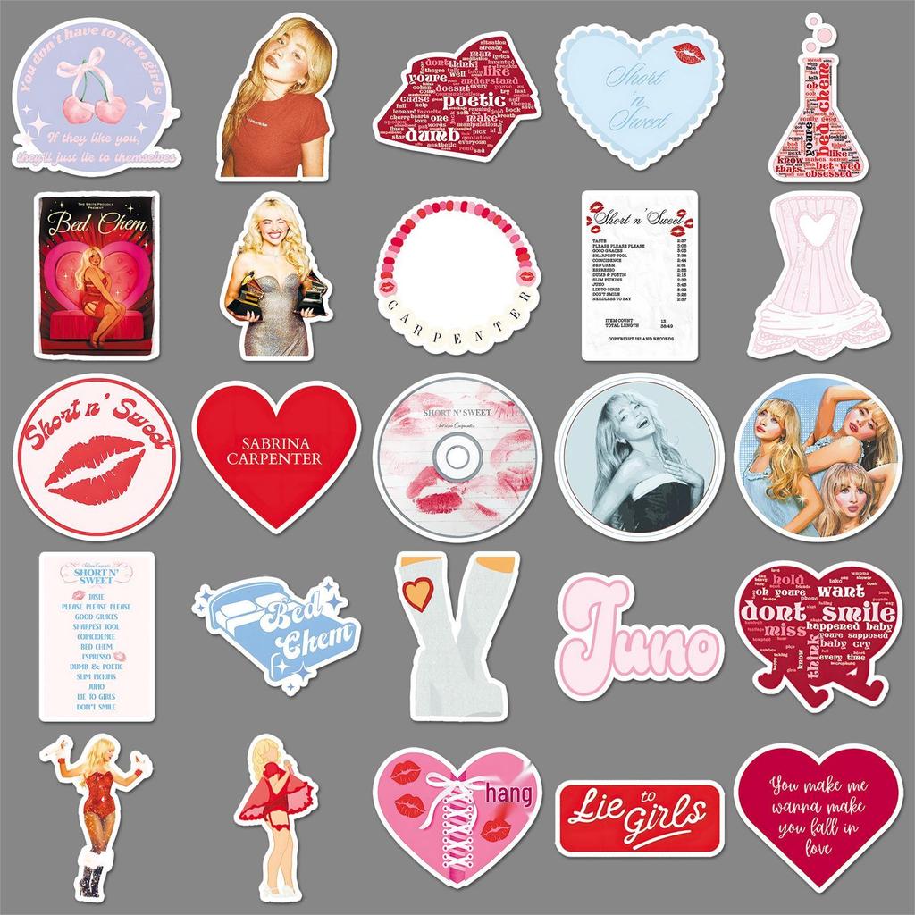 50 Sabrina Carpenter Stickers for DIY, Journals, Laptops & Phone Cases