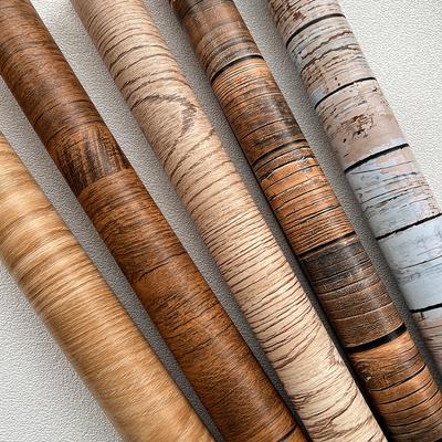 Wood Grain Self-adhesive Wallpaper Restaurant Living Room Home Decoration Background Wall Renovation Sticker PVC Wallpaper