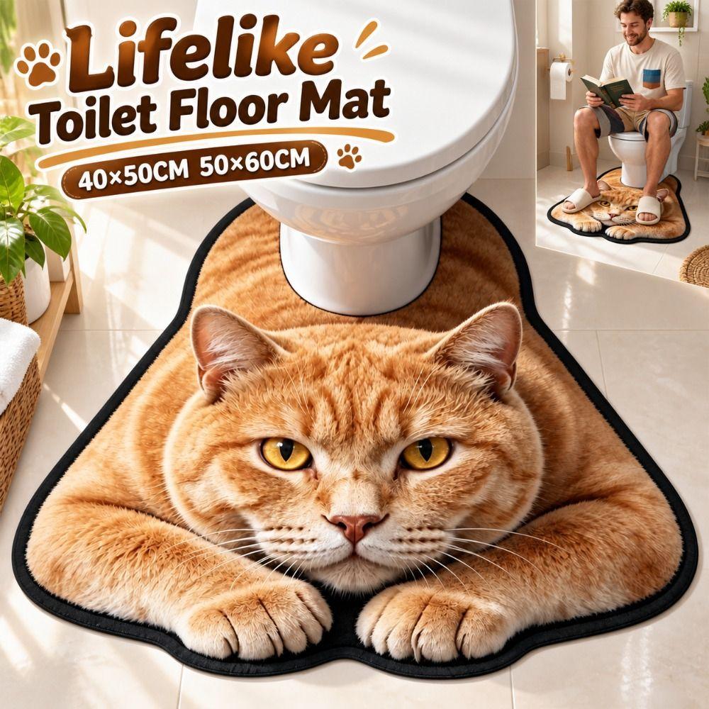 Non-slip Lifelike Animal Toilet Floor Mat 40×50CM 50×60CM Toilet Floor Mat Bathroom Decor