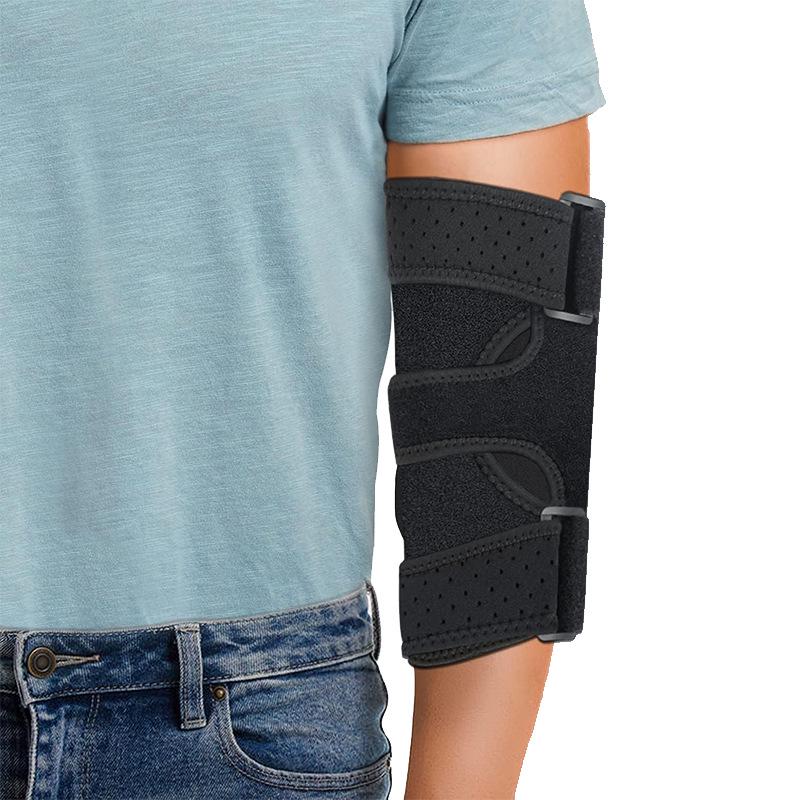 

Регулируемый дышащий спортивный налокотник - Компрессионный бандаж для защиты локтевого сустава чёрный