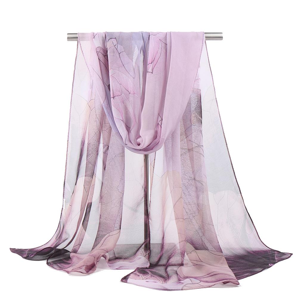 New Fashion Floral Printing Beach Silk Scarf Shawls Female Long Wraps Beach Spring  Summer Sunscreen Hijab For Women 160*50Cm