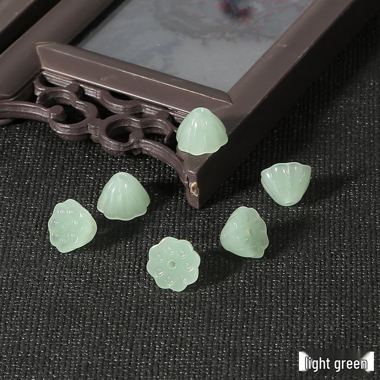 

Заколка для волос в виде лотосовой коробочки: Древний стиль, Имитация нефрита, Ювелирные изделия в виде коробочек лотоса, Рассыпные бусины, Материалы для DIY стеклянных серег