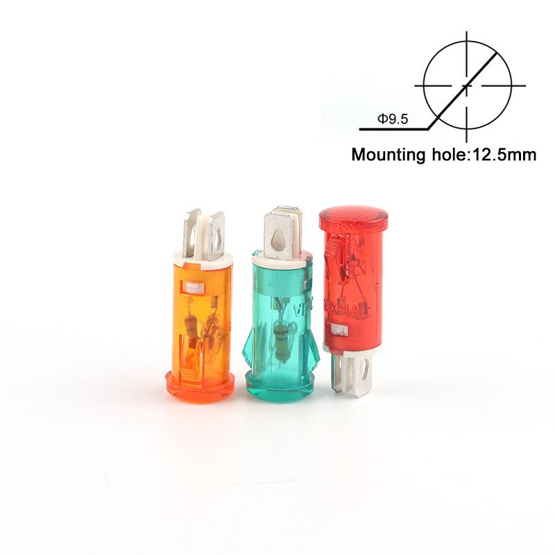 10 pz/Lotto MDX-11A Pannello Lampada Segnale Guida Montaggio su Pannello Indicatore Neon Luci Rosse Verdi Gialle 12V 24V 220V 380V