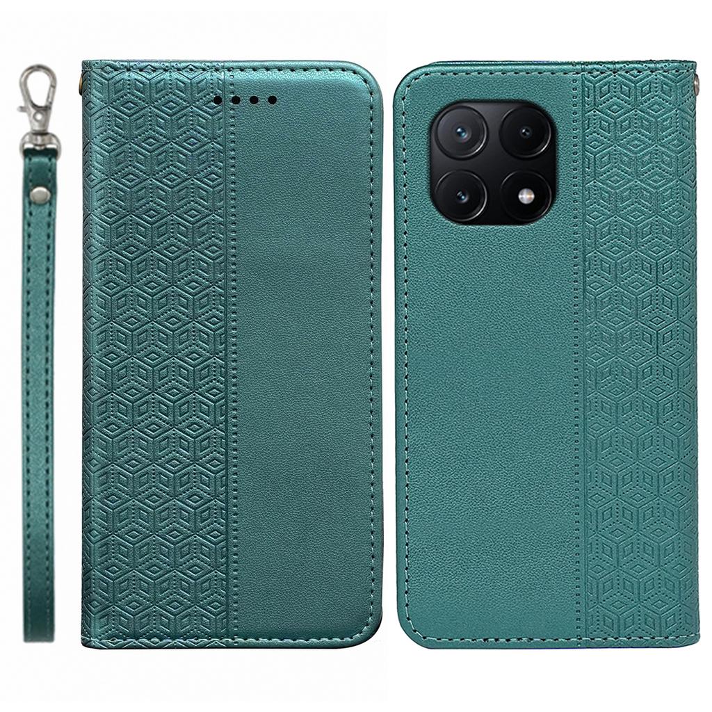 For Xiaomi Poco X6 Pro 5G/Redmi K70E 5G Wallet Phone Case Strong Magnetic Checkered Pattern Imprint Leather Flip Cover