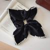 1pc French elegant pearl handkerchief, large intestine headband, satin temperament hair tie, low ponytail hair accessory