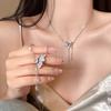 "Dream Butterfly" Butterfly Tassel Zircon Necklace Women's Niche Unique Design Clavicle Chain Cold Wind Premium Accessories