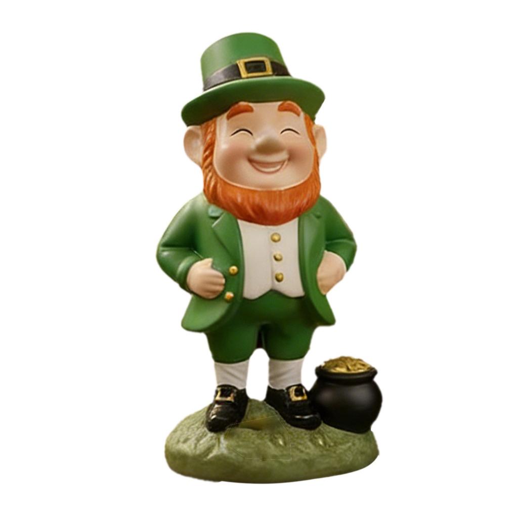 Costeam Leprechaun Figurine Decorative Ornament,Festive Craft For St Patrick’s Day Home Decor And Holiday Display