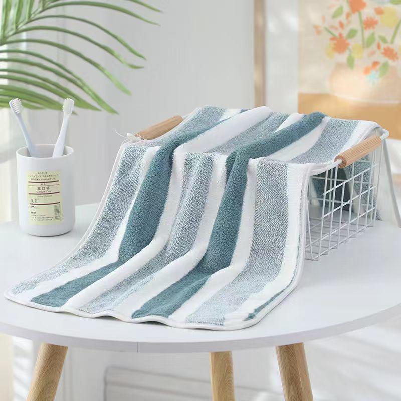 Wide Stripe Coral Fleece Hair Care Towel Set - Water Absorbent, Quick-Dry, Internet Celebrity Gift