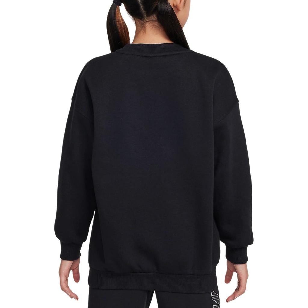 Nike Sportswear Club Casual Simple Comfortable Kids Sweatshirt Black Metallic-Silver HM6527-010