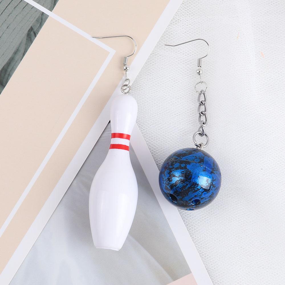 New Punk Cool Sport Bowling Balls Dangle Earrings Funny Resin Tennis Ball Drop Earring For Women Fashion Jewelry Sport Party