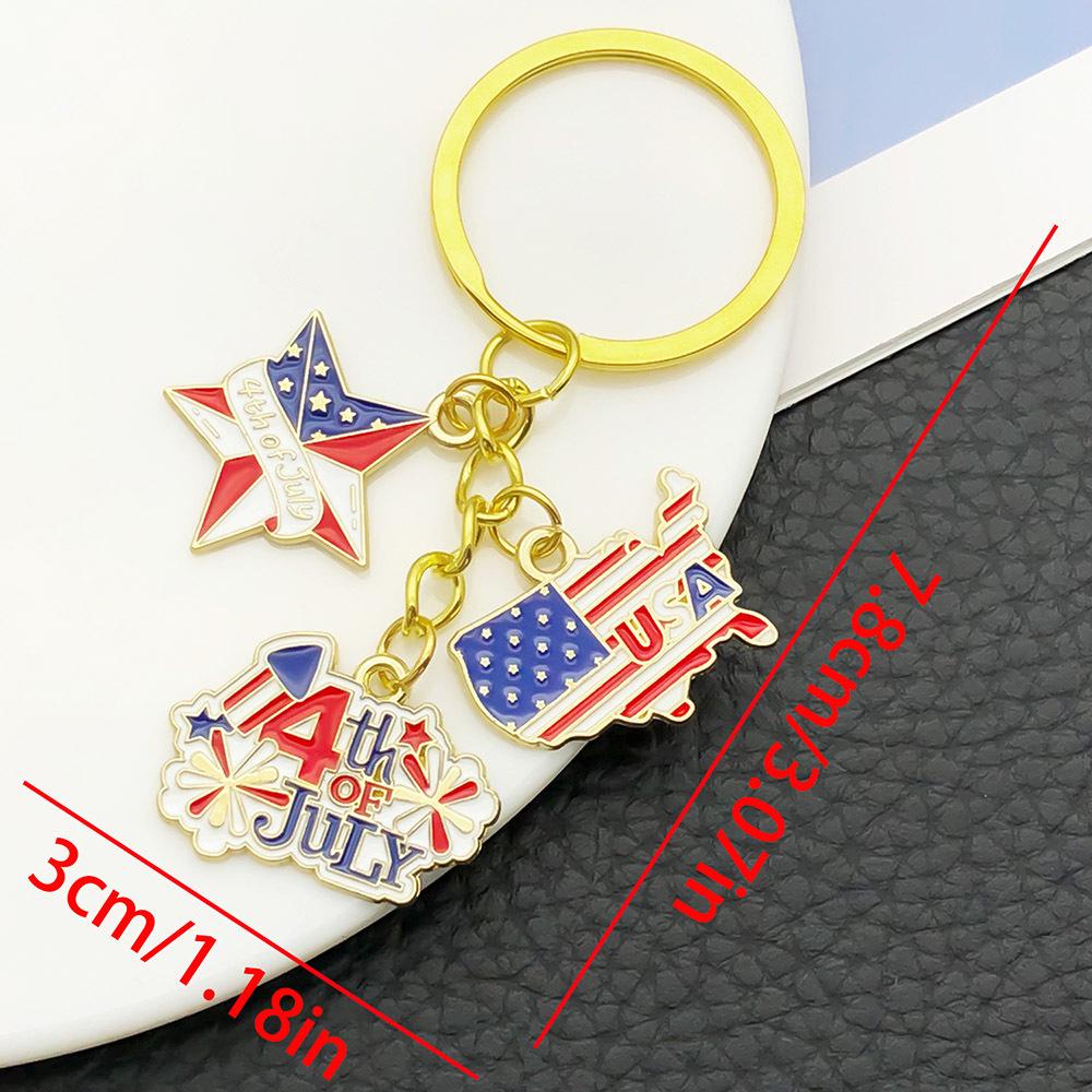 American Independence Day Star-Shaped Alloy Keychain Pendant